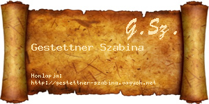 Gestettner Szabina névjegykártya